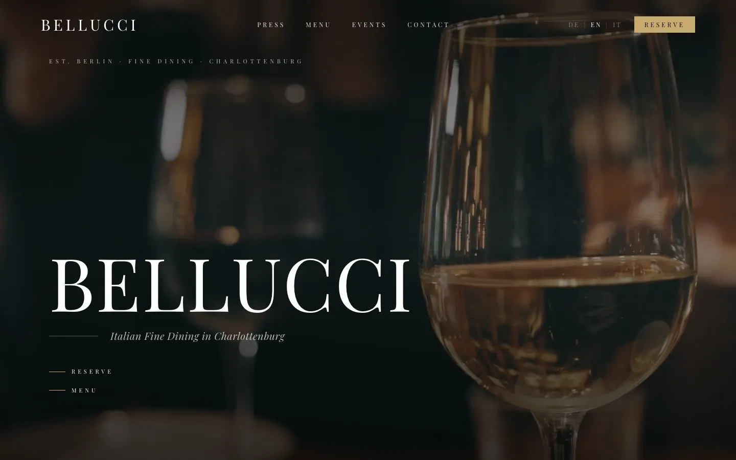 Bellucci Website Vorschau