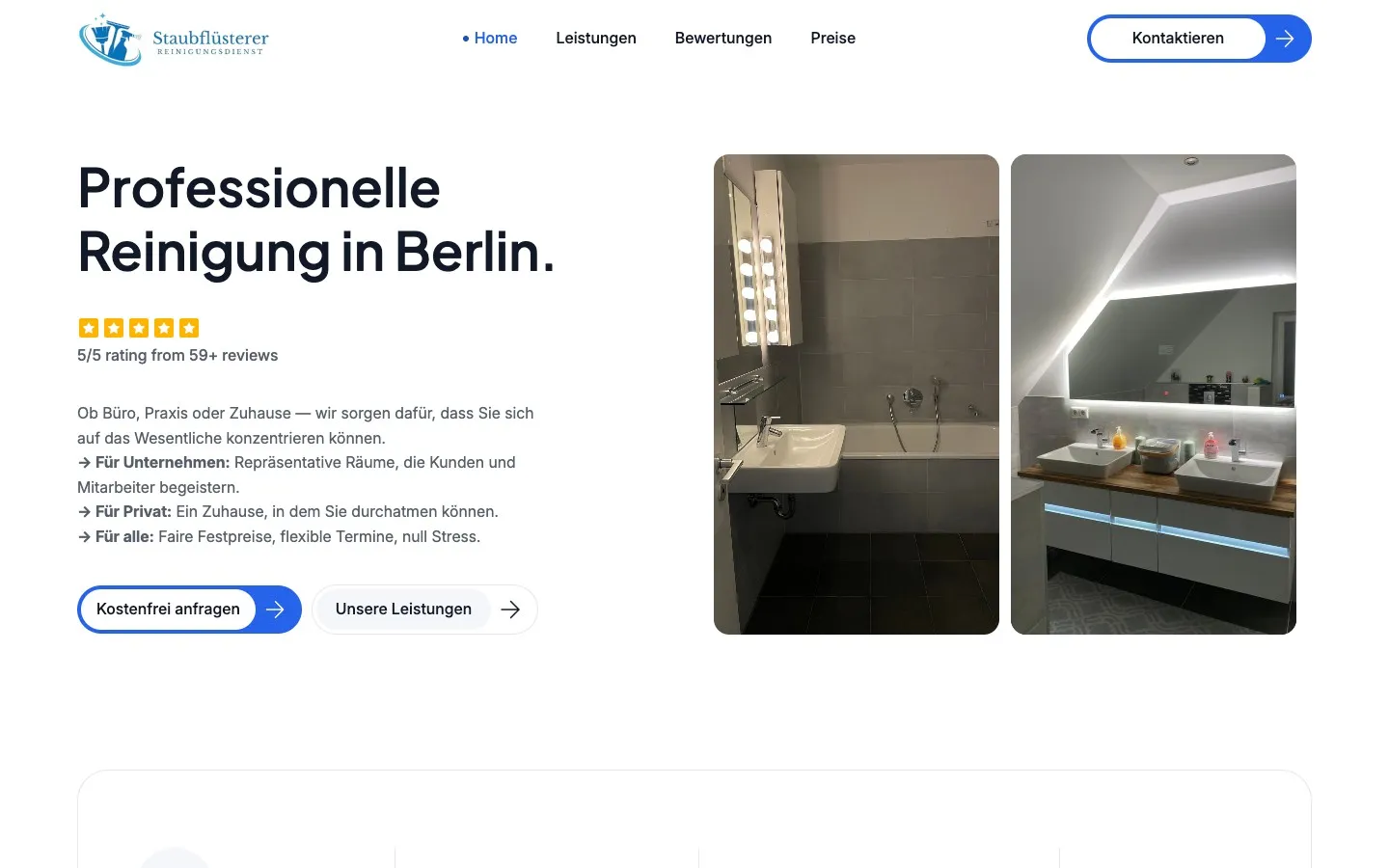 Staubflüsterer Website Vorschau