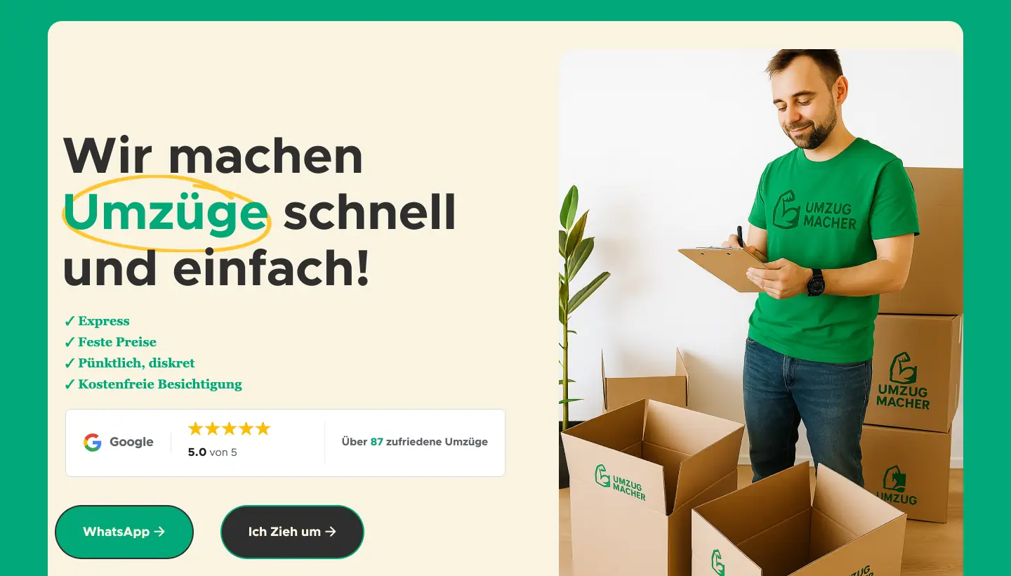 Alter Hero der Webflow-Seite mit gestrecktem KI-Bild eines Mitarbeiters